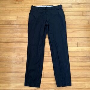 Harry Rosen Bespoke Nello Sansone Mens Navy Blue Cotton Trousers 33x31 Flat